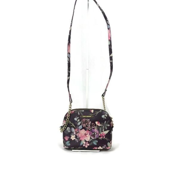 STEVE MADDEN Bmarylin Floral Vegan Leather Medium Crossbody Purse Bag Purple - Picture 2 of 11